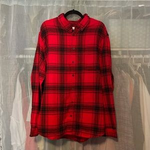 Men’ red and black flannel. Size XXL